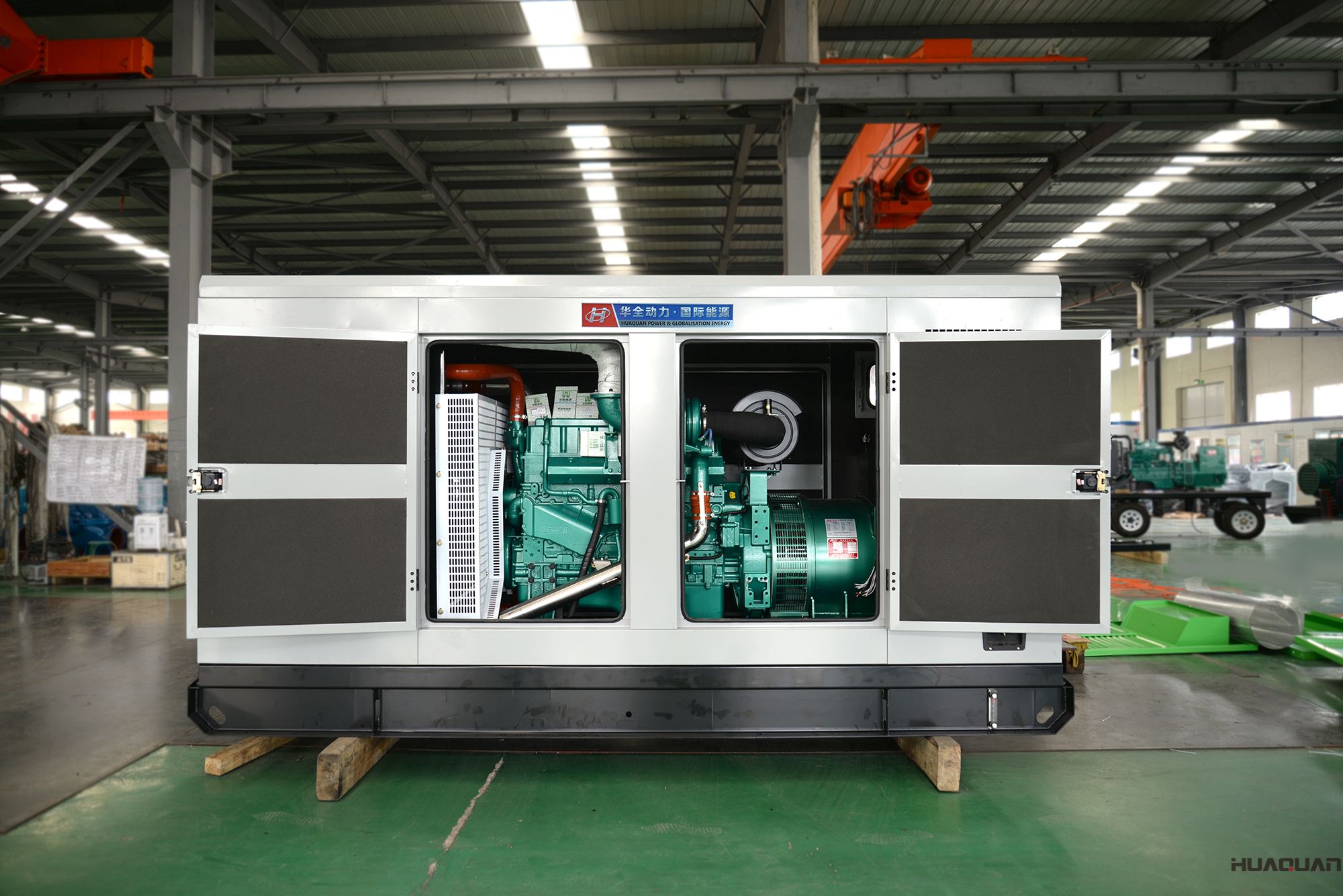 2018年4月12日華全動力250kw靜音柴油發(fā)電機(jī)組發(fā)往山東青島